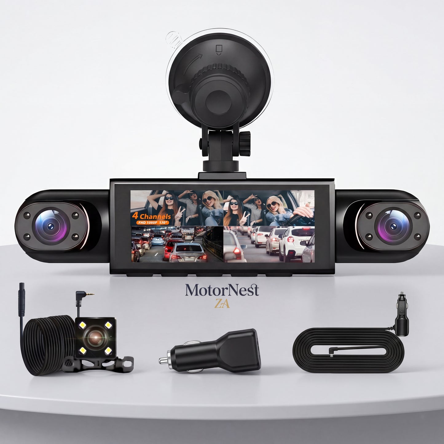 All-in-One Wireless Dash Cam (Front + Rear | 1080P HD)