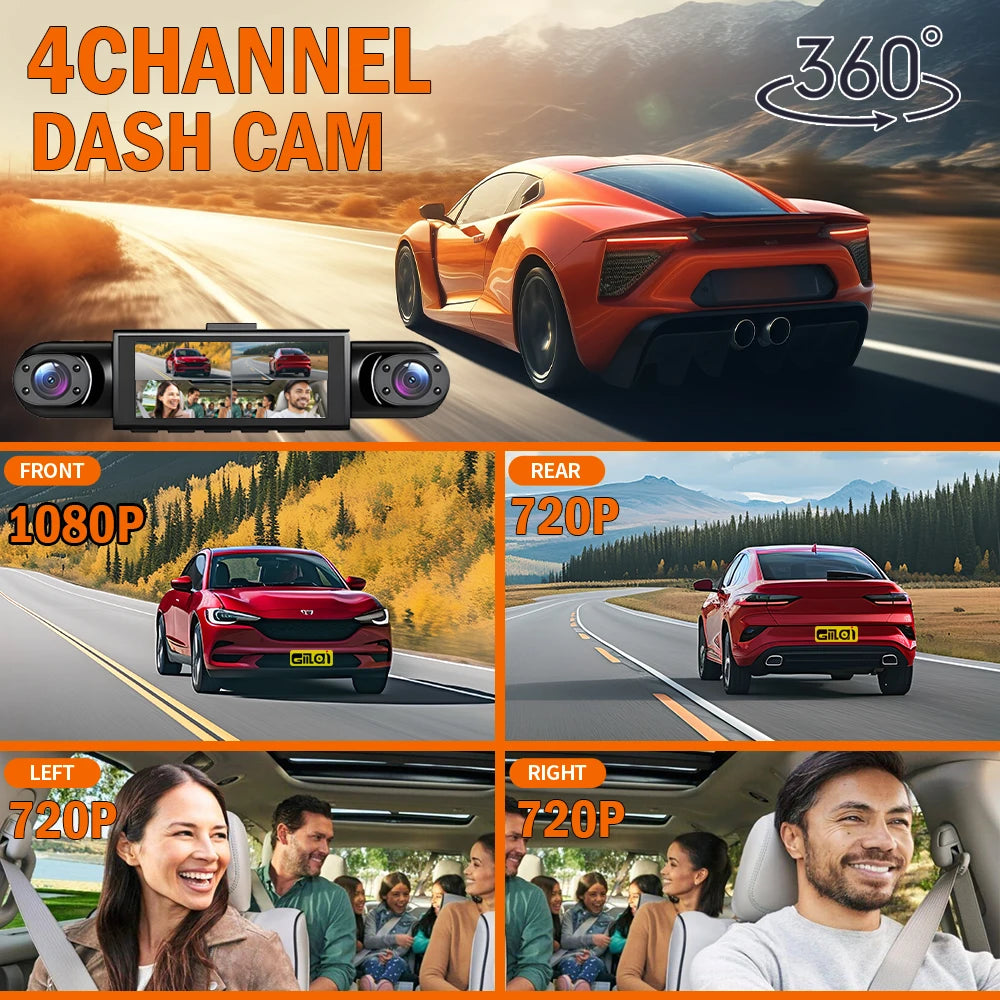 All-in-One Wireless Dash Cam (Front + Rear | 1080P HD)