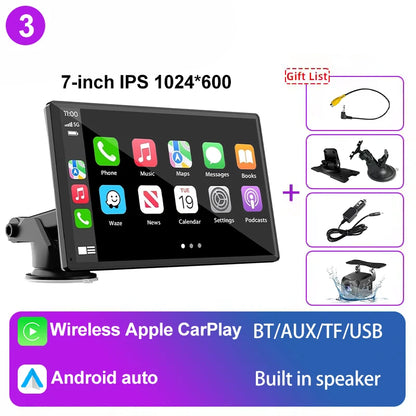 MotornestPro™ Wireless CarPlay Touchscreen Display (Android Auto + Bluetooth + GPS)