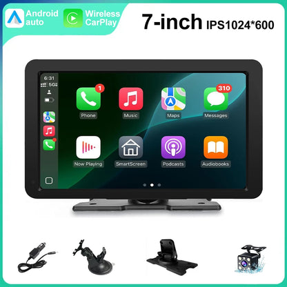MotornestPro™ Wireless CarPlay Touchscreen Display (Android Auto + Bluetooth + GPS)