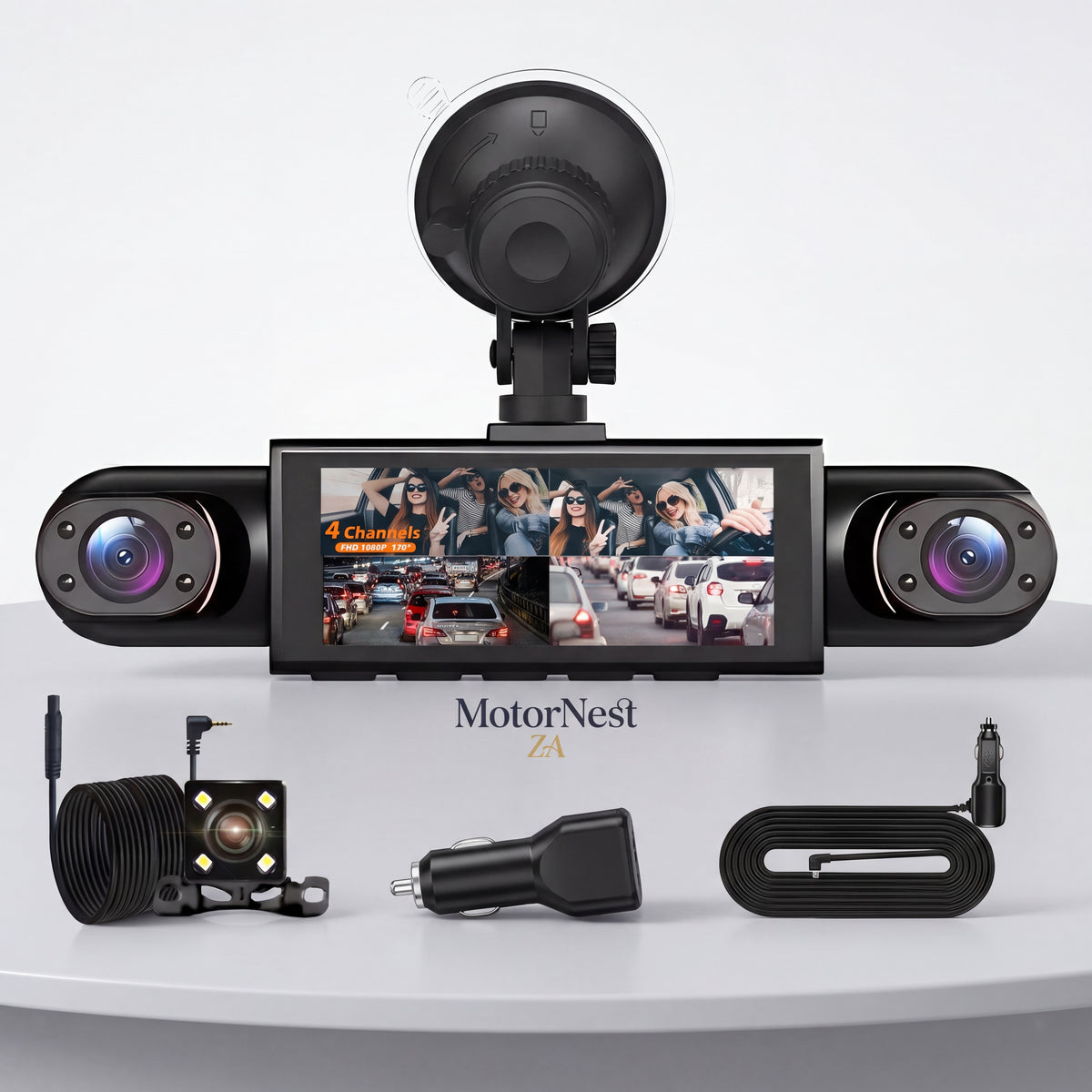 All-in-One Wireless Dash Cam (Front + Rear | 1080P HD)